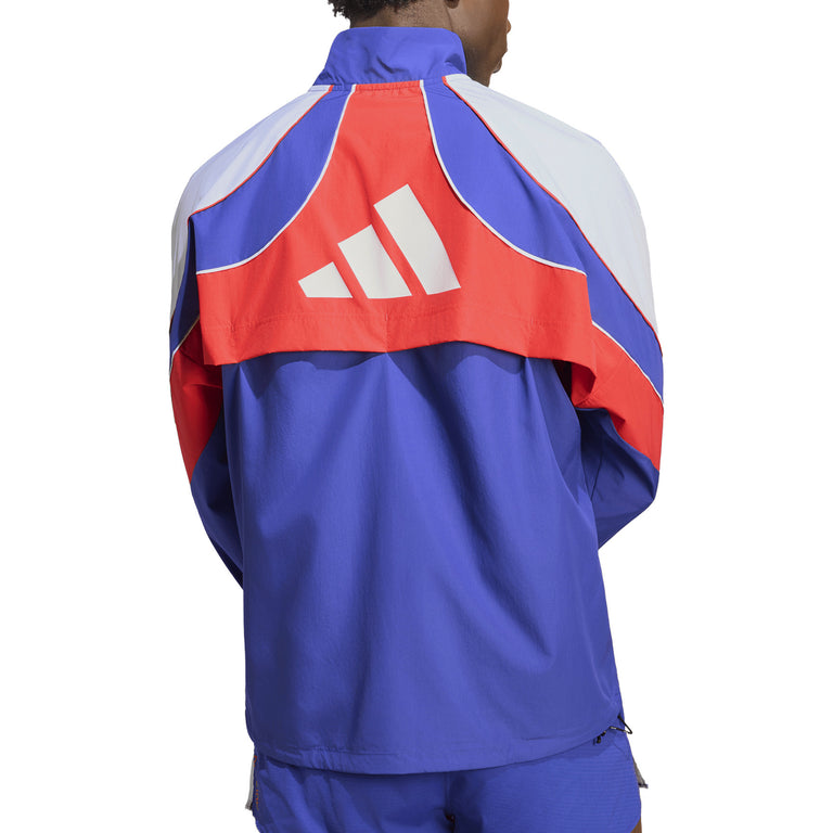 Adidas	Adizero Archive Running Jacket - L / Dual Indigo / Semi Lucid Red / White - 2