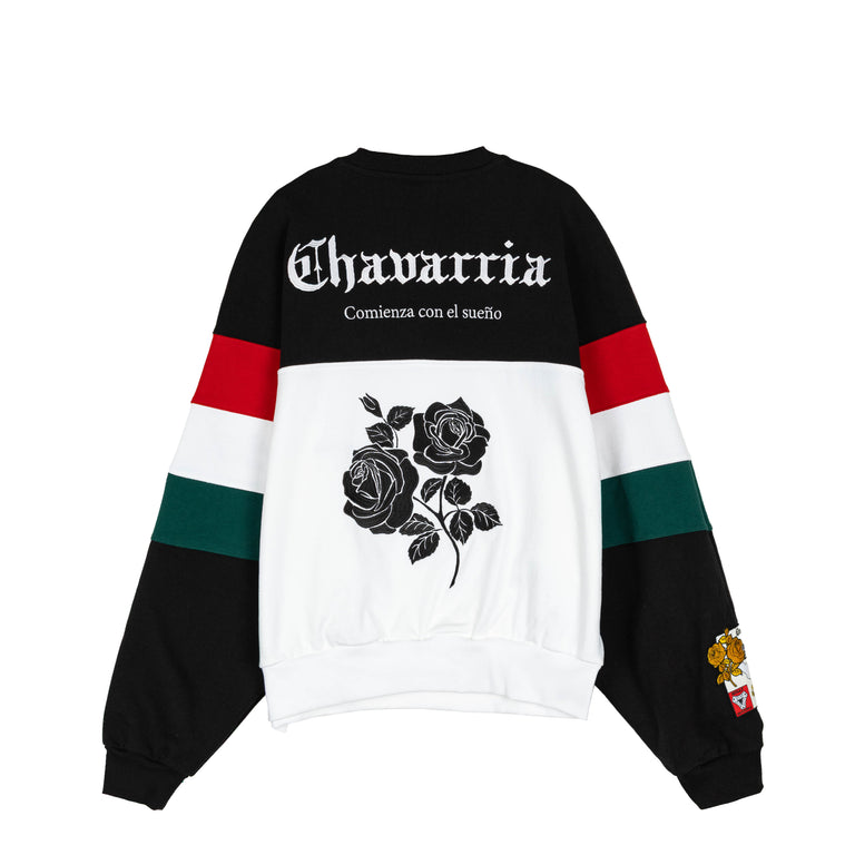 Adidas	x Willy Chavarria Fleece Crewneck Sweatshirt - L / Black / White - 2