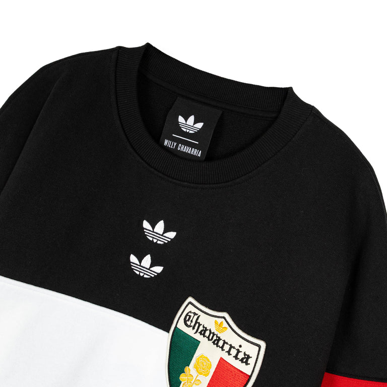 Adidas	x Willy Chavarria Fleece Crewneck Sweatshirt - L / Black / White - 3