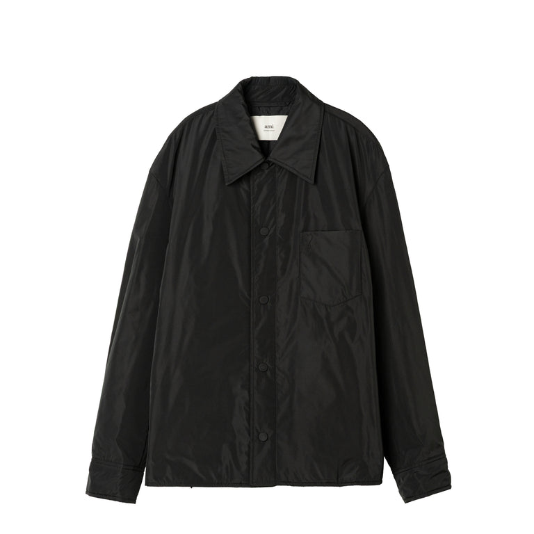 AMI Paris Padded Ami De Coeur Overshirt - M / Black
