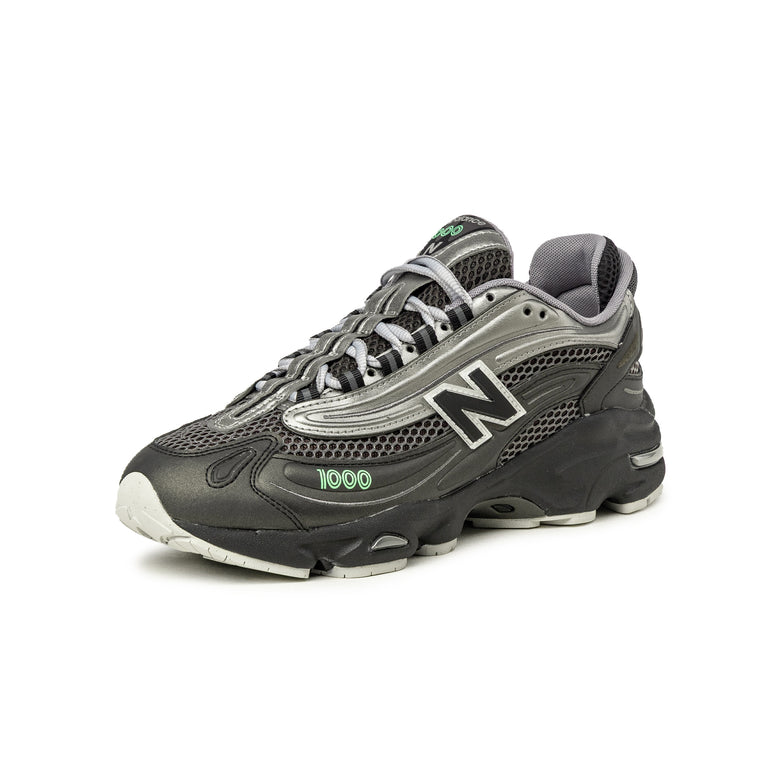 New Balance 1000 - 45.5 / Black / Dark Silver Metallic / Lime Leaf - 2