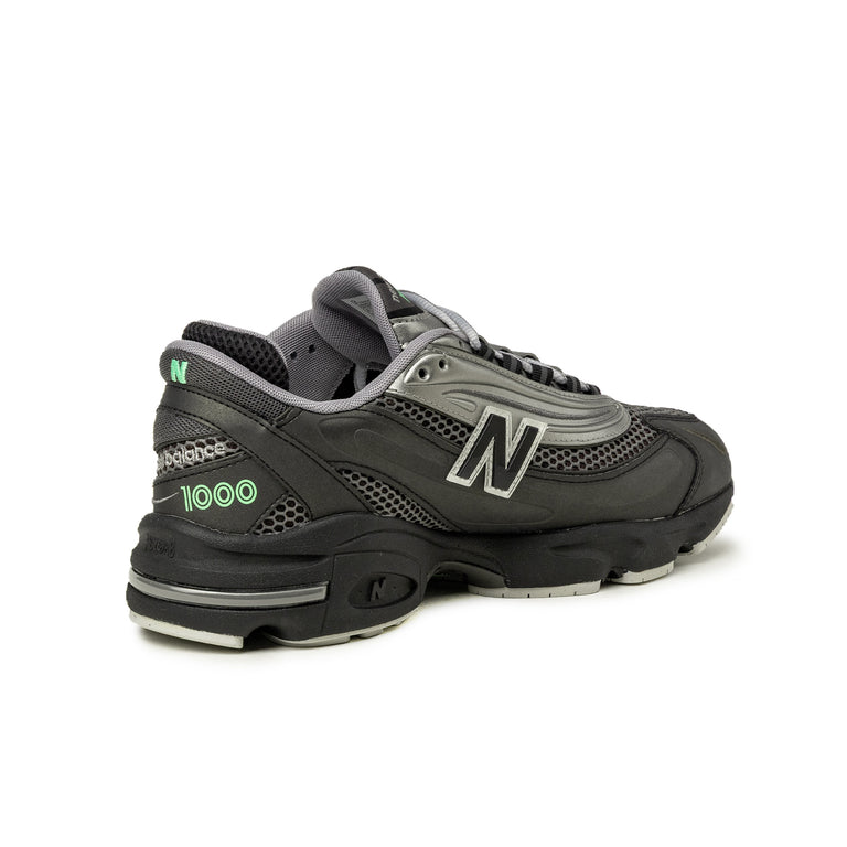 New Balance 1000 - 45.5 / Black / Dark Silver Metallic / Lime Leaf - 3