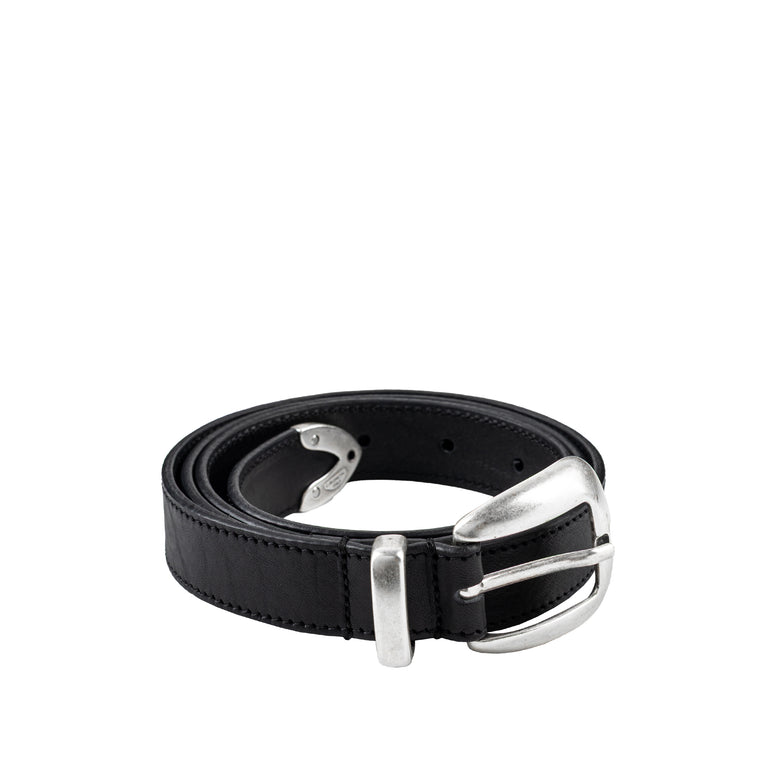 Molebo Soft Leather Triple Hardware Belt - 90 / Black
