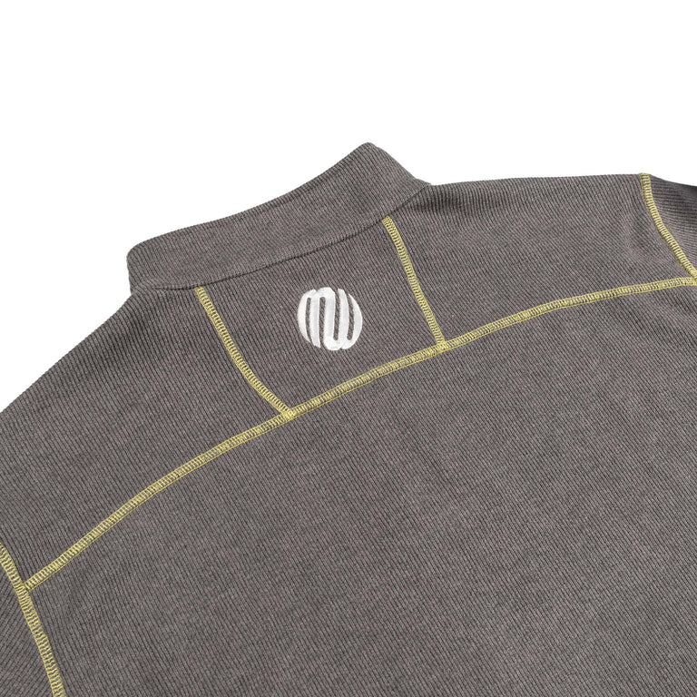 Metalwood Contrast Stitch 1/4 Zip Pullover - S / Charcoal - 3