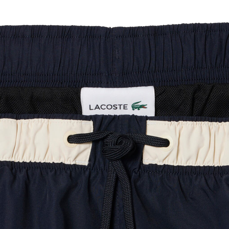 Lacoste Contrast Stripe Swim Trunks - M / Blackbird / Naturel Clair - 3