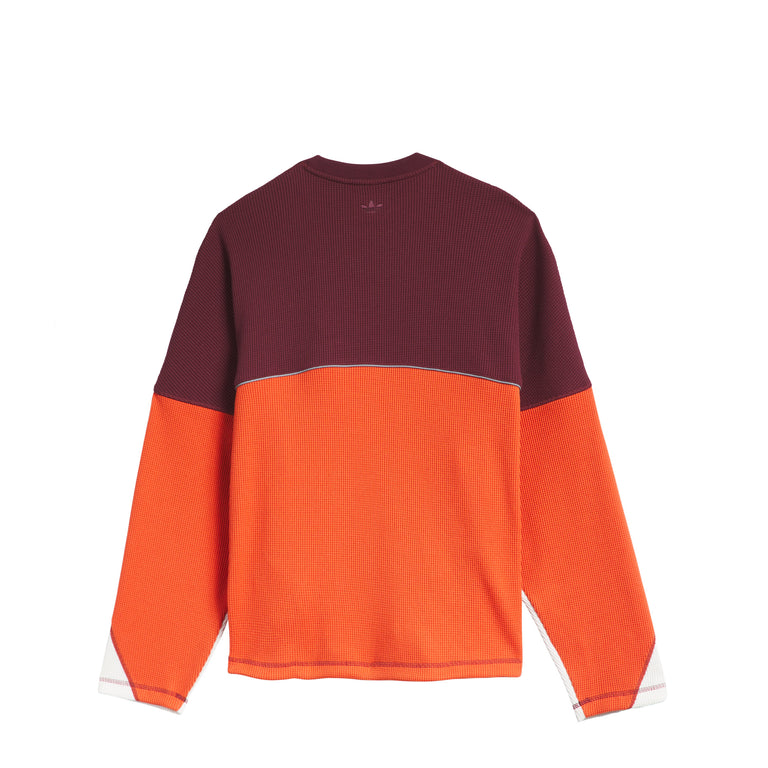 Adidas La Cienega Long Sleeve Sports Tee - S / Off White / Preloved Red / Maroon - 2