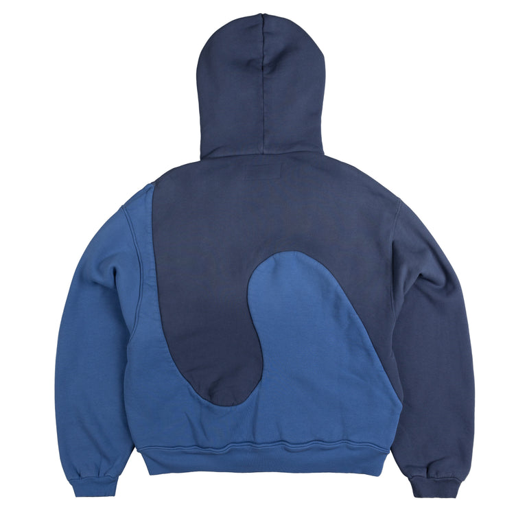 ERL Silk Swirl Knit Hoodie - M / Blue - 3
