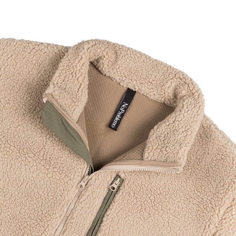 No Problemo Zip Through Fleece - S / Ecru - 2