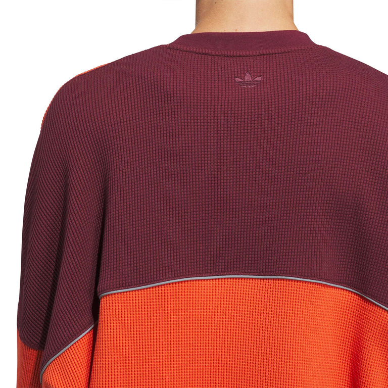 Adidas La Cienega Long Sleeve Sports Tee - S / Off White / Preloved Red / Maroon - 3