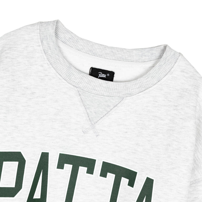 Patta Arc Logo Crewneck Sweater - L / Light Melange Grey - 2