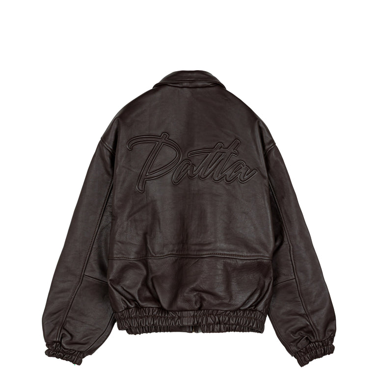 Patta Leather Bomber Jacket - L / Coffee Bean - 1