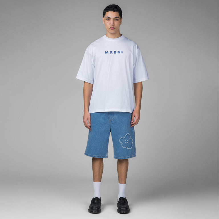 Marni Printed Stripes Logo T-Shirt - 50 / Lily White - 2