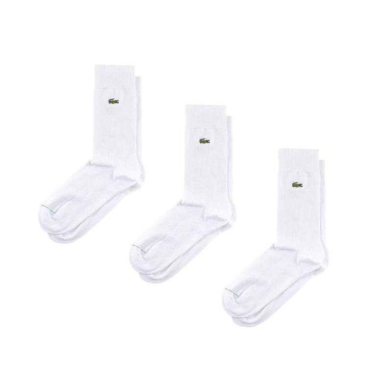 Lacoste 3-Pack Long Socks - 39-42 / White
