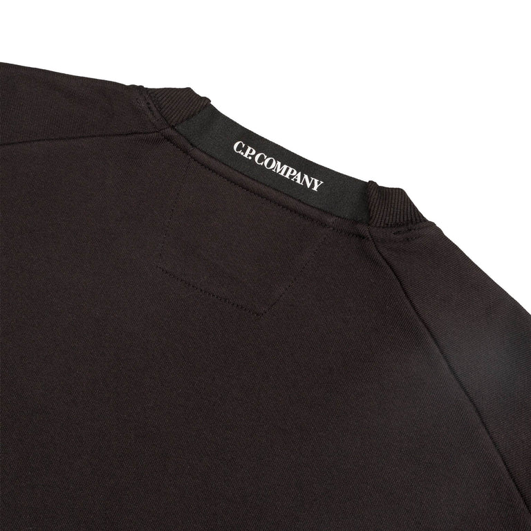 C.P. Company Diagonal Raised Fleece Crew Neck Lens Sweatshirt - XXL / Black - 3