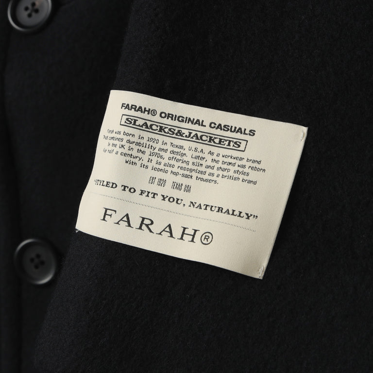 Farah Japan Long Chester Coat - XL / Black - 5