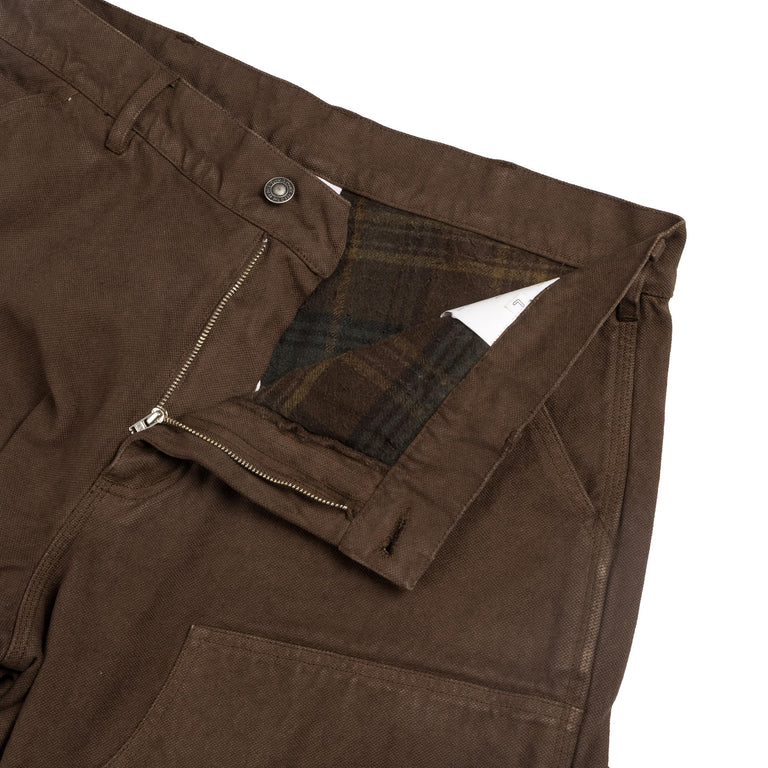Sky High Farm Universe Flannel Lined Canvas Double Knee Pants Woven - M / Brown - 3