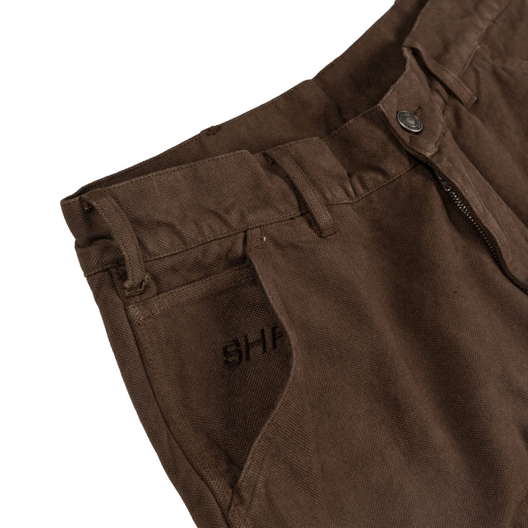 Sky High Farm Universe Flannel Lined Canvas Double Knee Pants Woven - M / Brown - 4