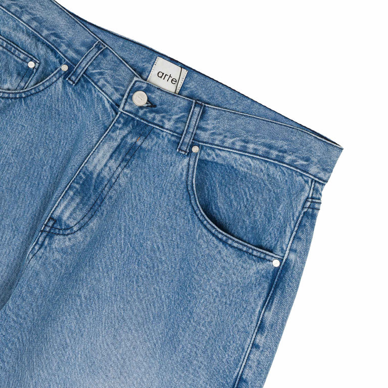 Arte Antwerp Circle Logo Pocket Pants - 30 / Denim Bleach - 3