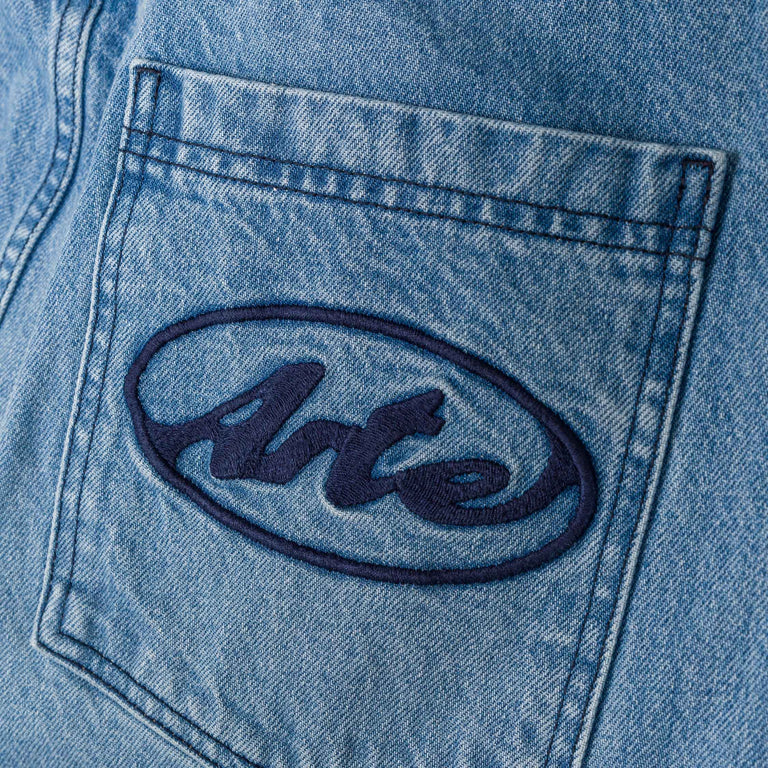 Arte Antwerp Circle Logo Pocket Pants - 30 / Denim Bleach - 5