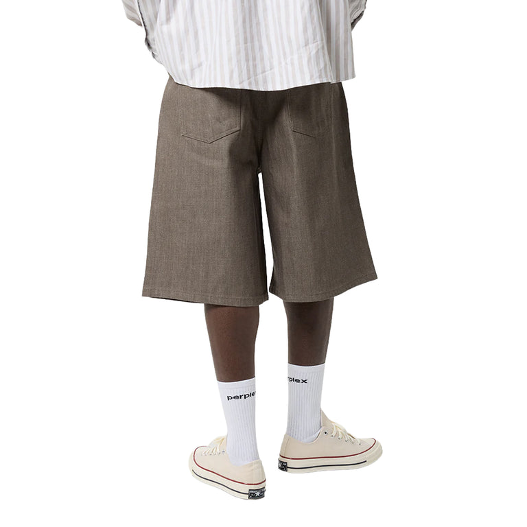 Perplex Japanese Denim Shorts - S / Taupe - 3