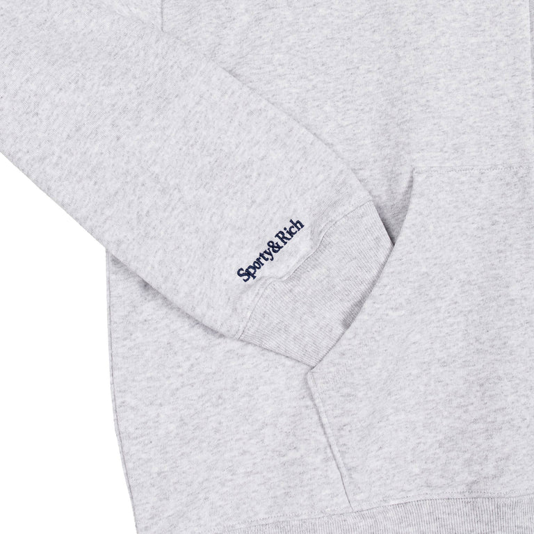 Sporty & Rich Heritage Yankees Serif Zip Hoodie - XL / Heather Gray - 3