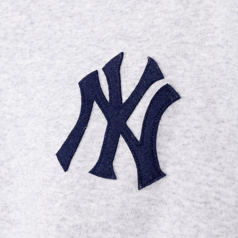 Sporty & Rich Heritage Yankees Serif Zip Hoodie - XL / Heather Gray - 4