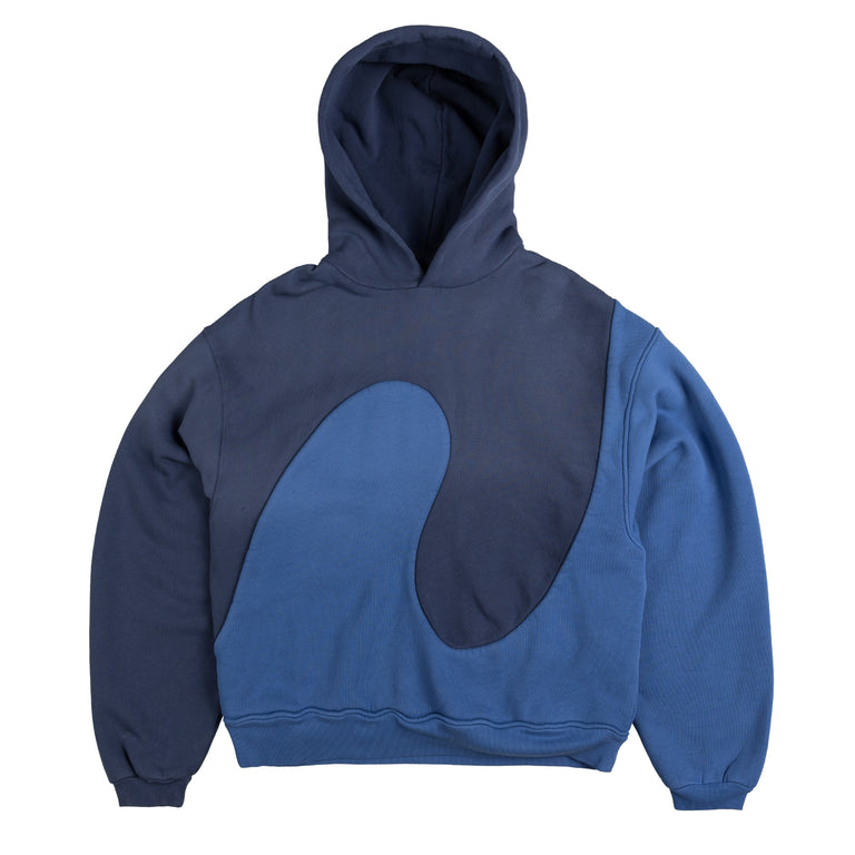 ERL Silk Swirl Knit Hoodie - M / Blue - 1