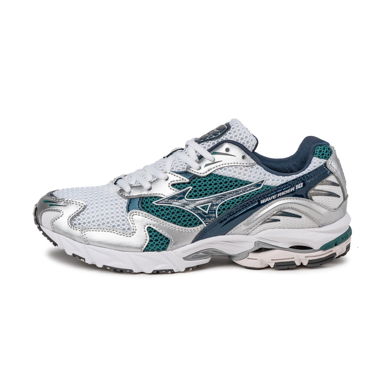 Mizuno Wave Rider 10 Sport - 44.5 / White / Baritone Blue / Deep Teal
