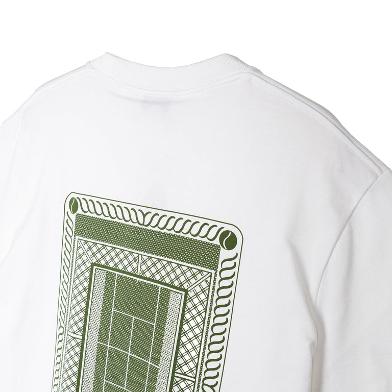 Lacoste	Tennis Court Print T-Shirt - S / White - 4
