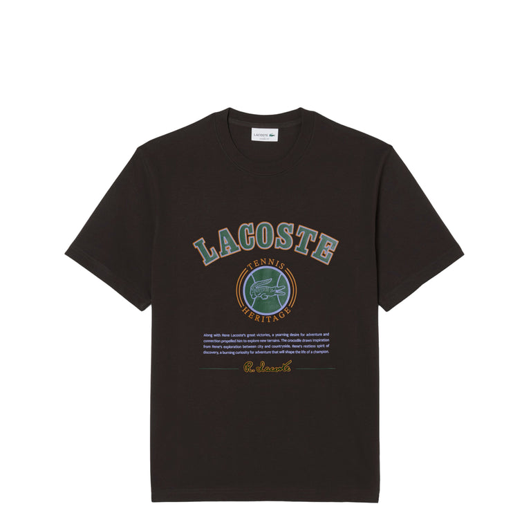 Lacoste Print Cotton T-Shirt - XXL / Brown - 1