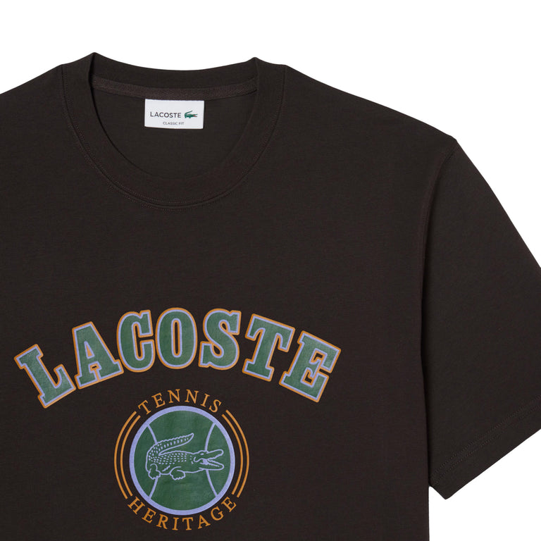 Lacoste Print Cotton T-Shirt - XXL / Brown - 2