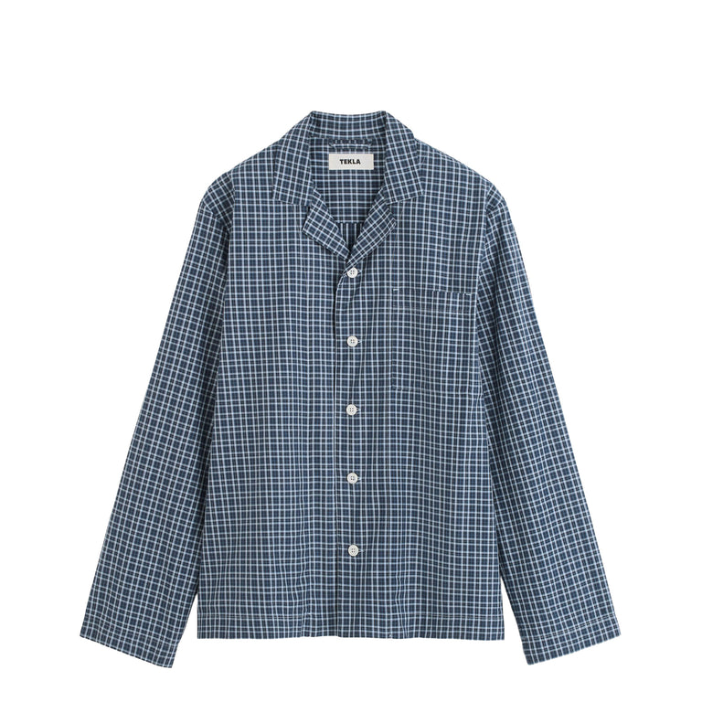 Tekla Fine Twill Long-Sleeved Sleepwear Shirts - L / Lanegan Checks - 1