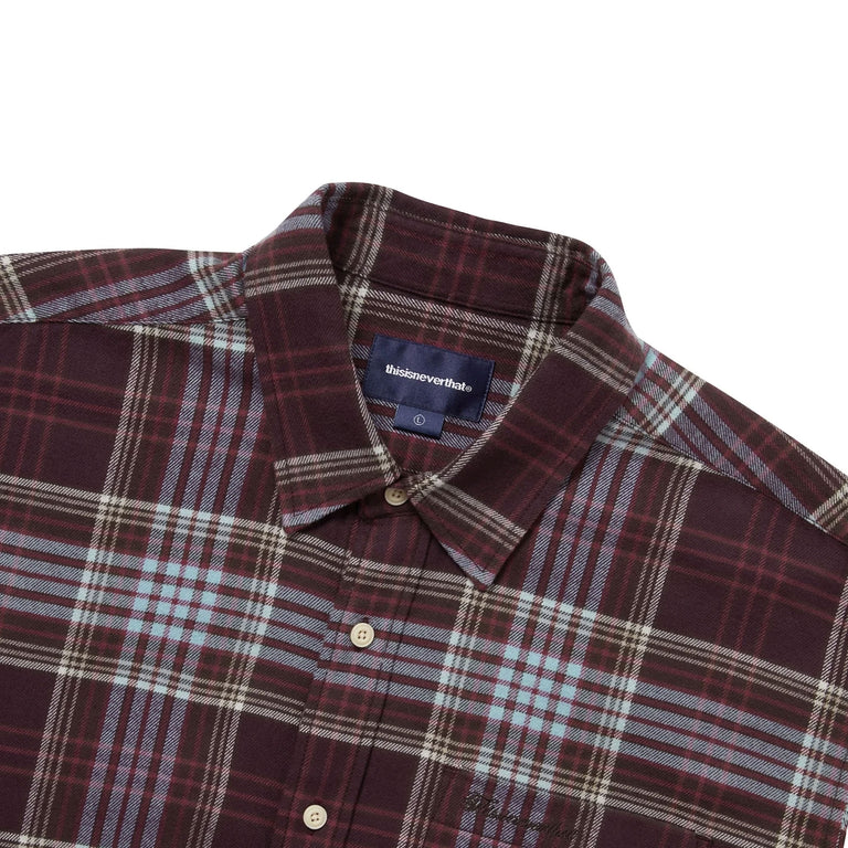 thisisneverthat Flannel Check Shirt - L / Burgundy - 3