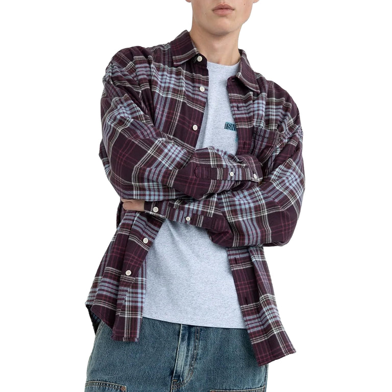 thisisneverthat Flannel Check Shirt - L / Burgundy - 4