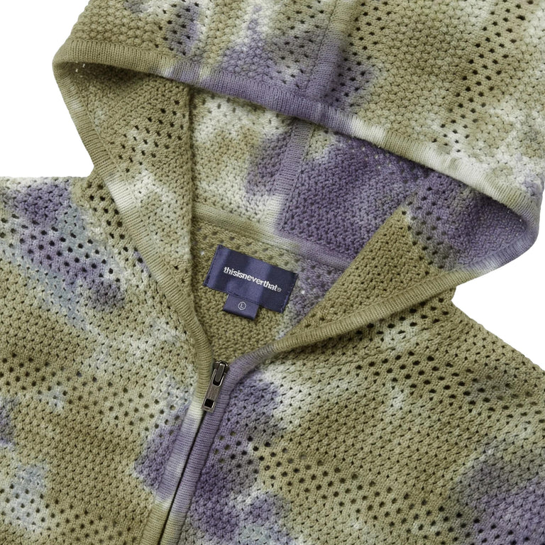 thisisneverthat	Crochet Knit Zip Hoodie - L / Olive Green - 2