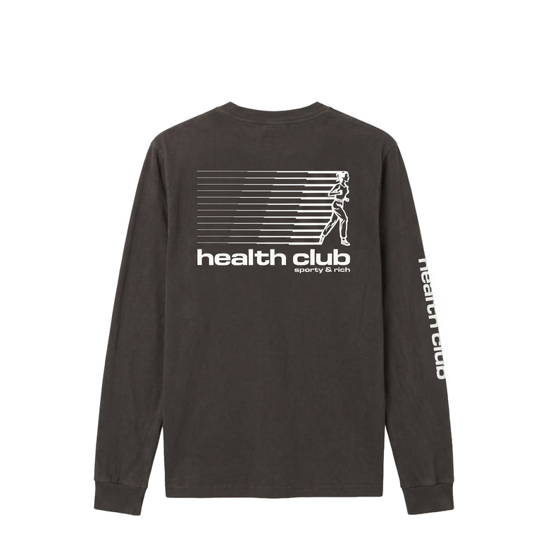 Sporty & Rich Bold Health Longsleeve - L / Faded Black / Sports Red / Soda - 1