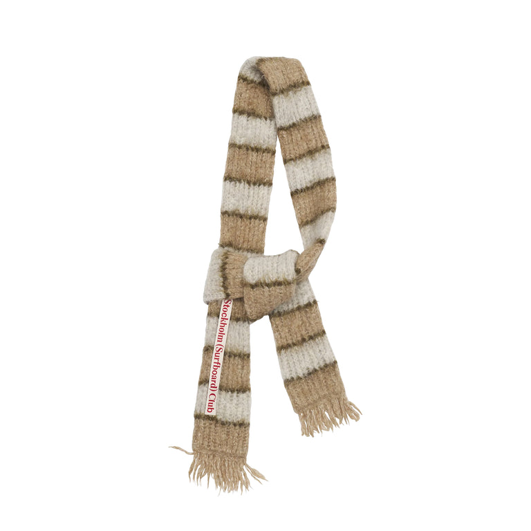 Stockholm Surfboard Club Narrow Striped Knitted Scarf - 1