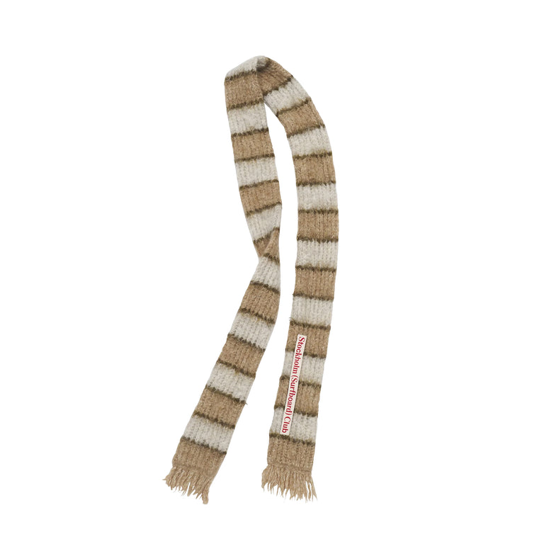 Stockholm Surfboard Club Narrow Striped Knitted Scarf - 2