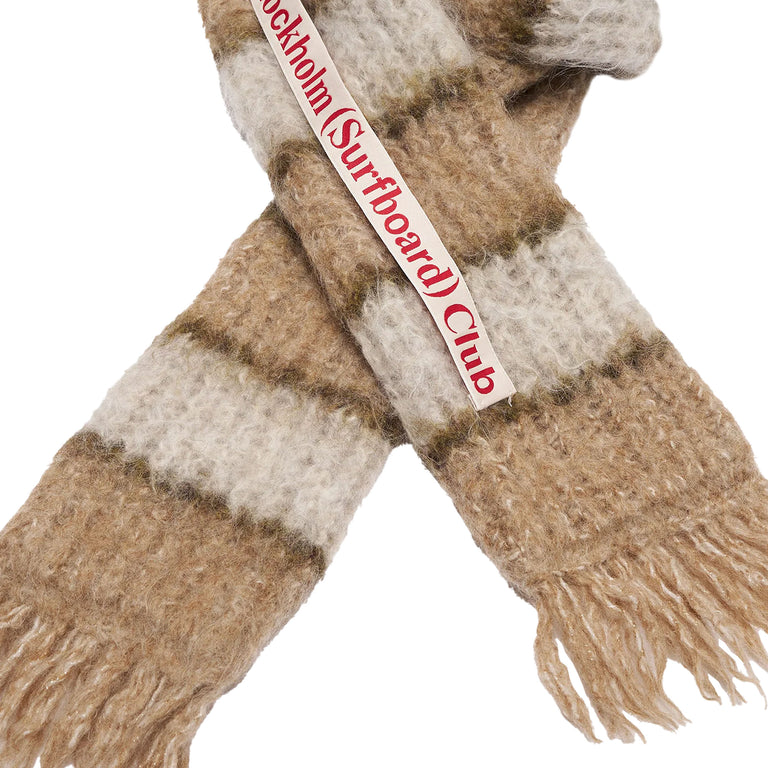 Stockholm Surfboard Club Narrow Striped Knitted Scarf - 3
