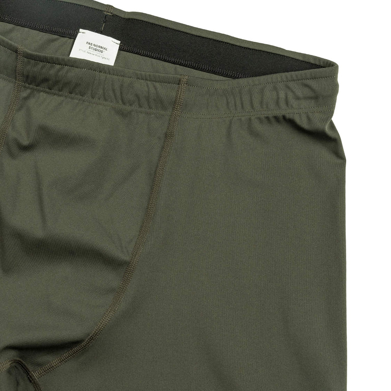 Pas Normal Studios Balance Short Tights *No Distance Left To Run* - XL / Dark Olive - 4