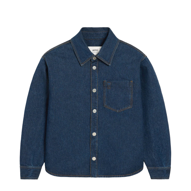 AMI Paris Ami De Coeur Overshirt - XL / Indigo - 1