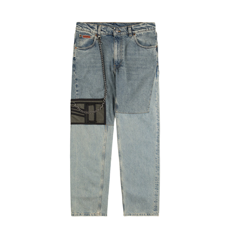 Martine Rose Wallet Jean - S / Blue Patchwork Wash
