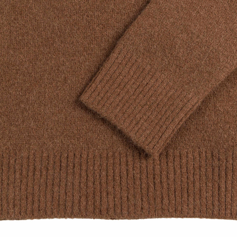 AMI Paris	Ami De Coeur Alpaca Sweater - XL / Hazelnut / Off White - 3
