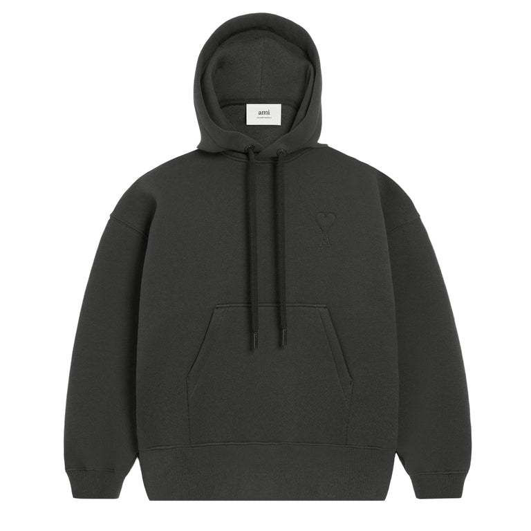 AMI Paris Embossed Ami De Coeur Hoodie - M / Anthracite - 1