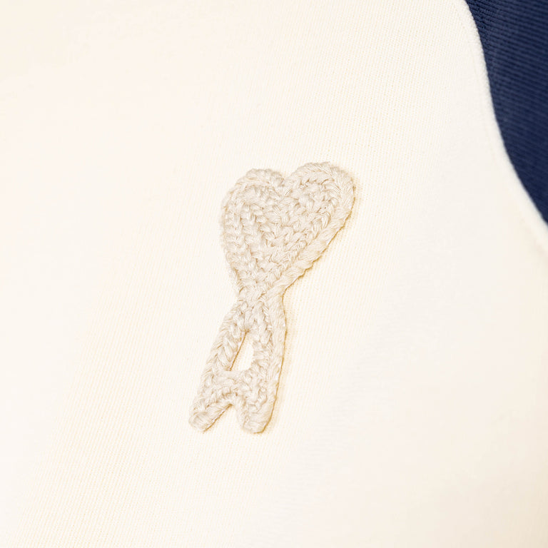 AMI Paris	Knitted Ami De Coeur Sweatshirt - XXL / White Cream / Ink - 3