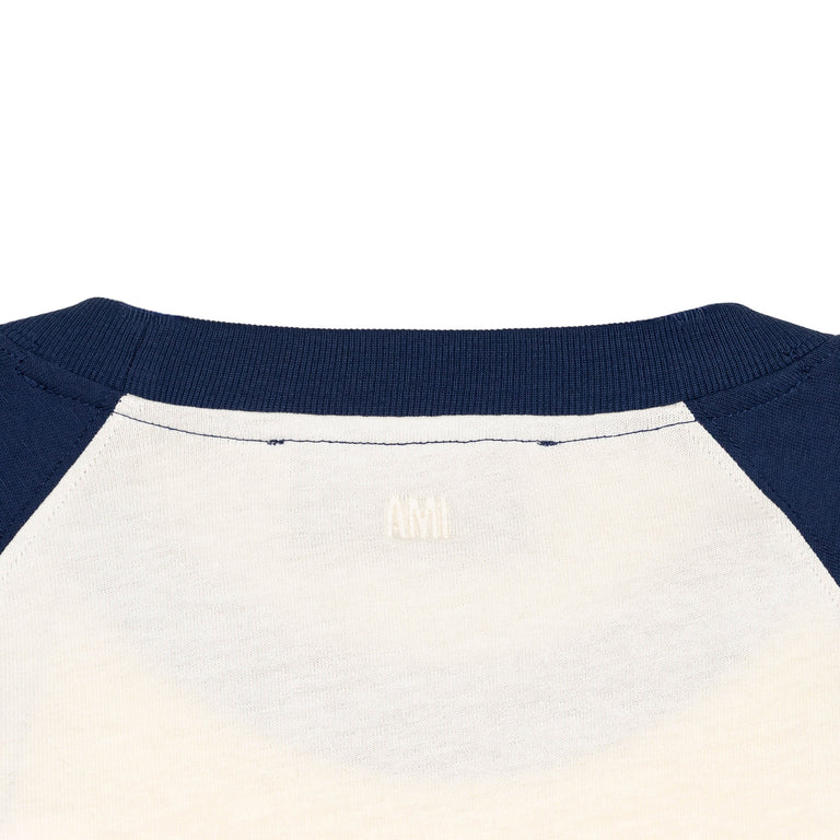 AMI Paris	Ami De Coeur Knitted Patch T-Shirt - M / White Cream / Ink - 4