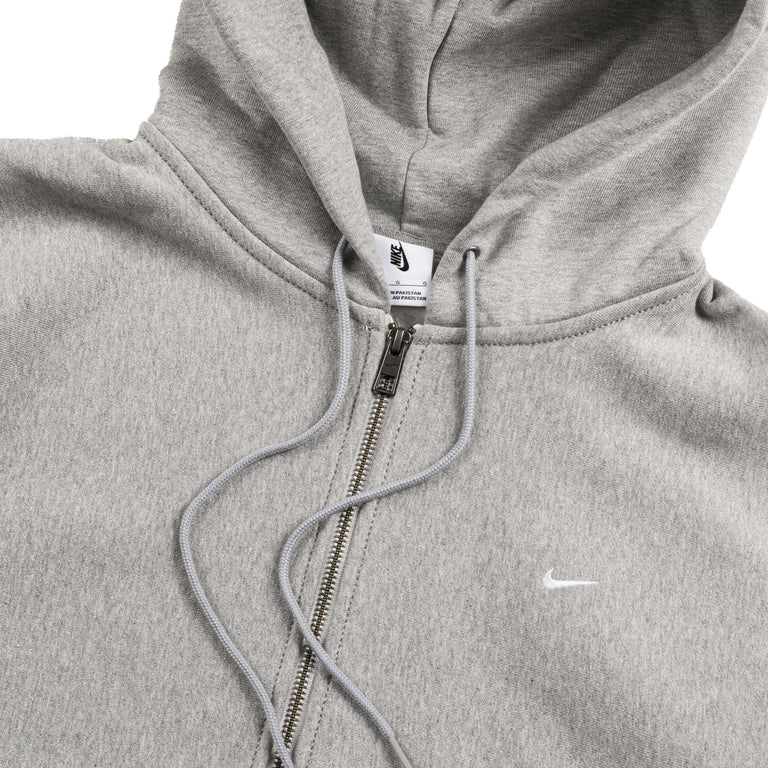 Nike	Solo Swoosh Full-Zip Fleece Hoodie - XXL / Dark Heather Grey / Light Smoke / White - 2