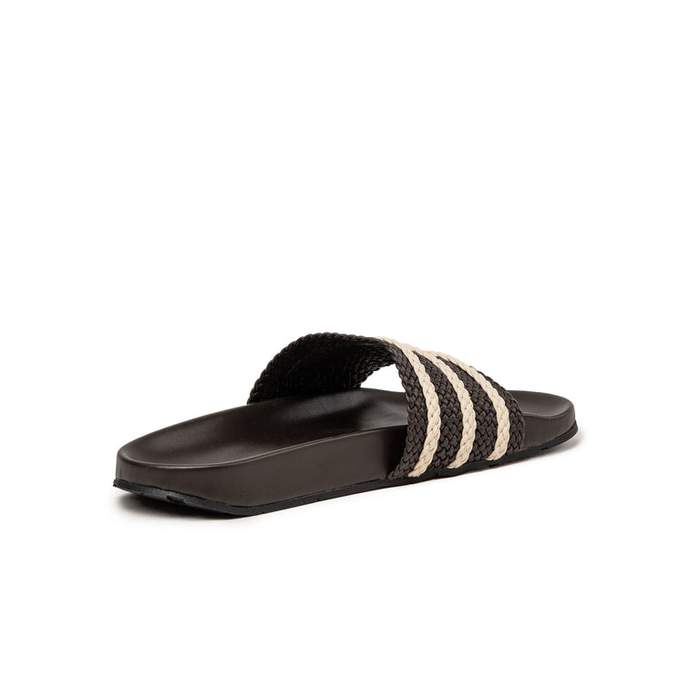 Adidas x Wales Bonner Adilette - 37 / Dark Brown / Wonder White / Night Brown - 3