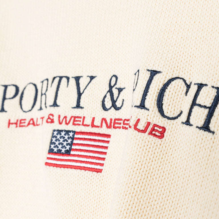 Sporty & Rich S&R Nautical Cotton Sweater - S / Ecru - 4