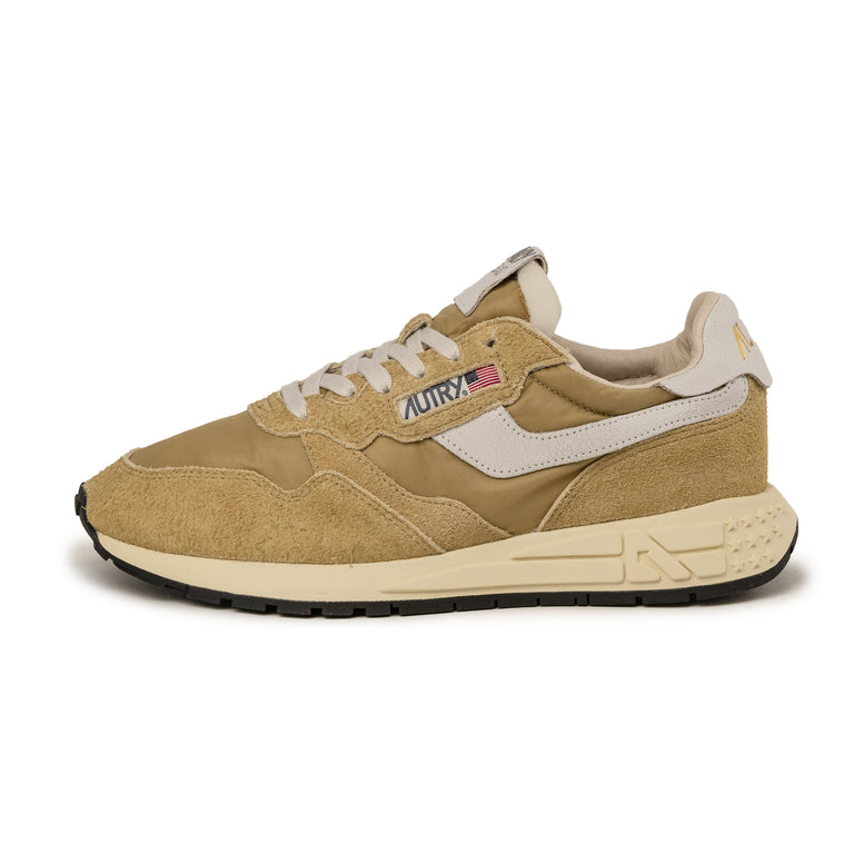 Autry Reelwind Low *Nylon / Cracked Leather* - 45 / White / Mustard - 1